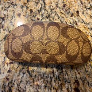 COACH Signature Monogram Hard Clamshell Sunglass Case